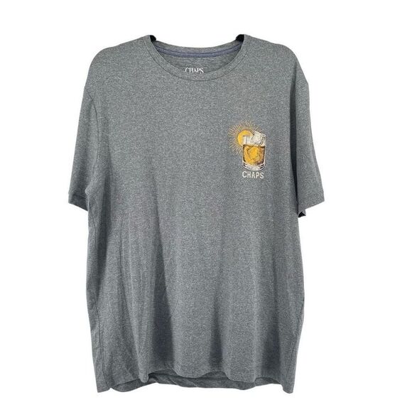 Chaps Men’s Gray Graphic Tee Size Large – Crewneck ‘A Barrel of Sunshine’ Shirt - Picture 1 of 10